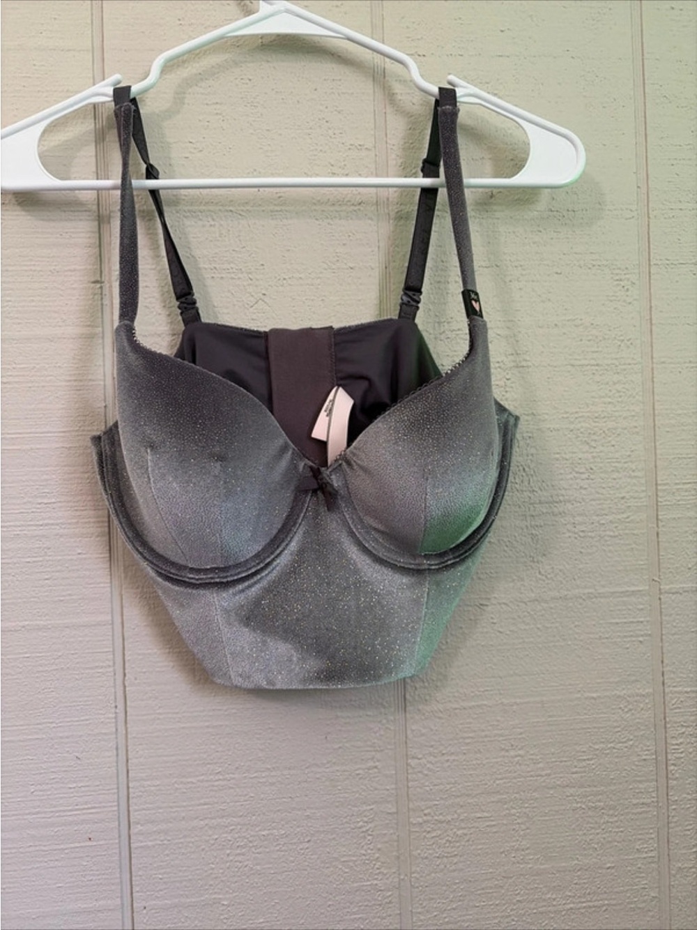 Victoria's Secret Silver Sparkle Longline Underwire Bra